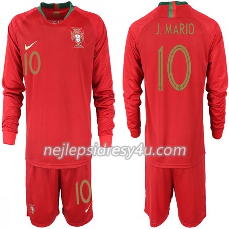 Fotbalový Dres Portugalsko J. MARIO 10 Dětské Domácí MS 2018 Dlouhý Rukáv